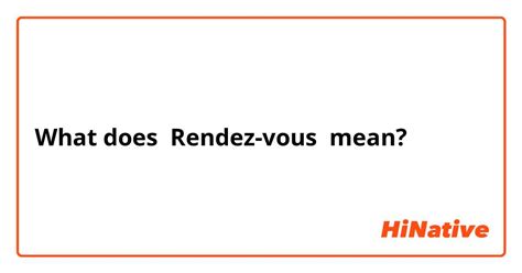 rendez vous meaning in french